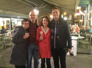 Gelato with my parents on their last night in Vienna.